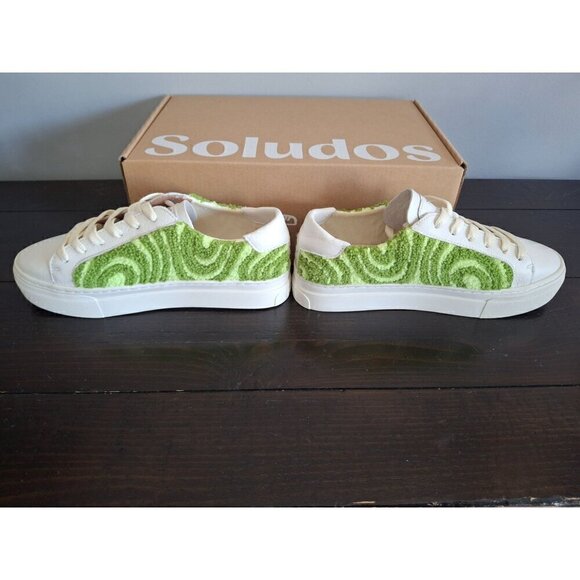 Soludos Psychedelic Spiral Ibiza Platform Sneaker in Forest Green/NIB, Sz. 6.5 - Picture 3 of 11